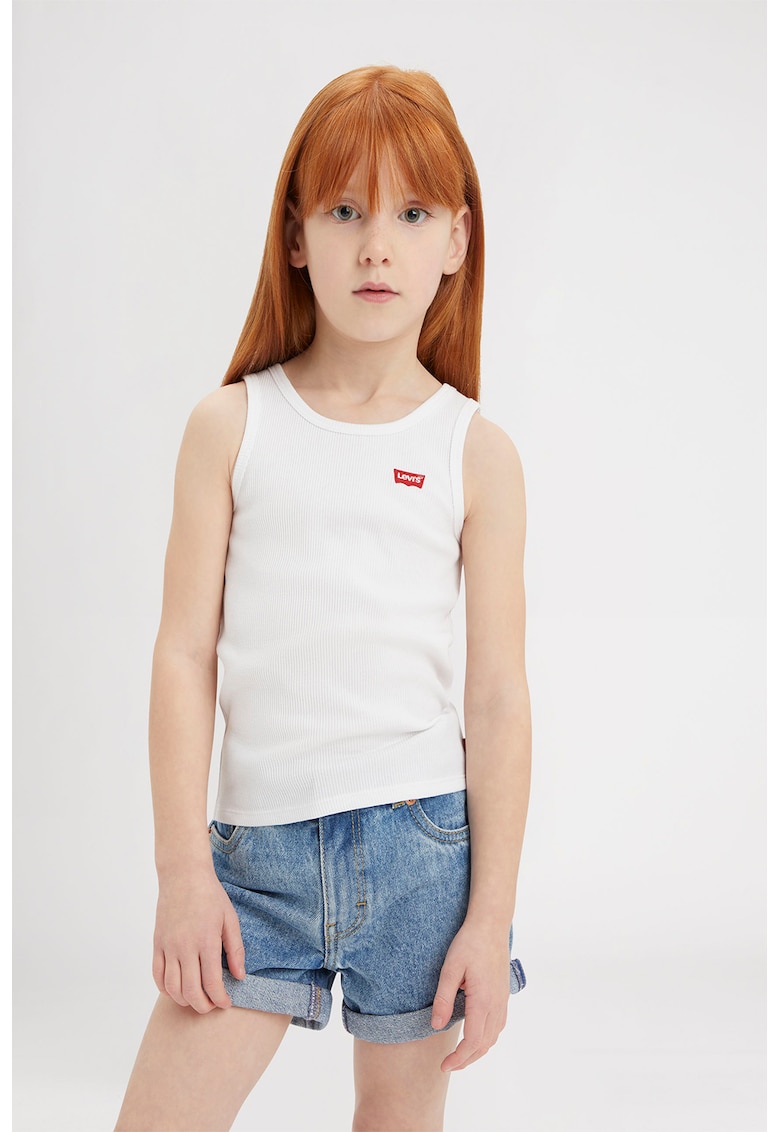 Top cu aspect striat - Alb optic