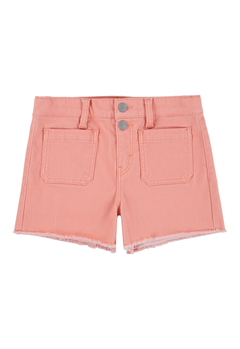 Pantaloni scurti cu model uni - Roz somon