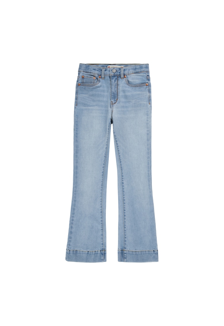 Blugi evazati cu aspect decolorat