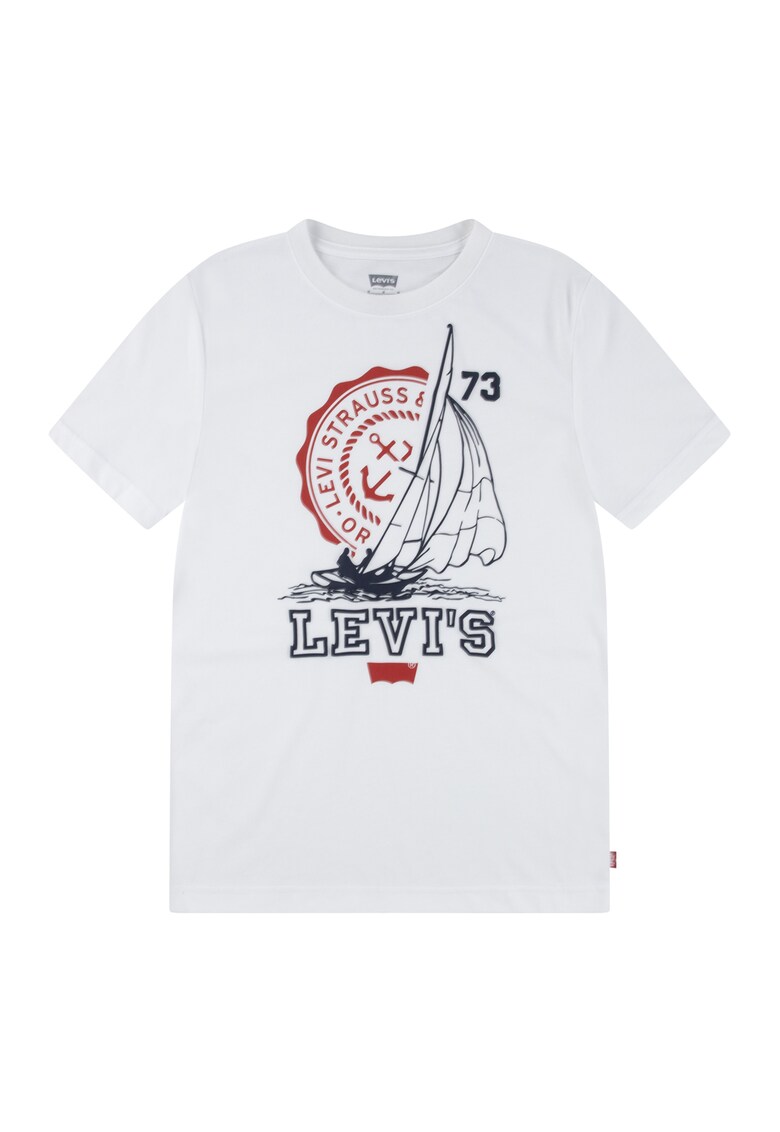 Tricou cu imprimeu logo - Rosu/Albastru ultramarin/Alb optic