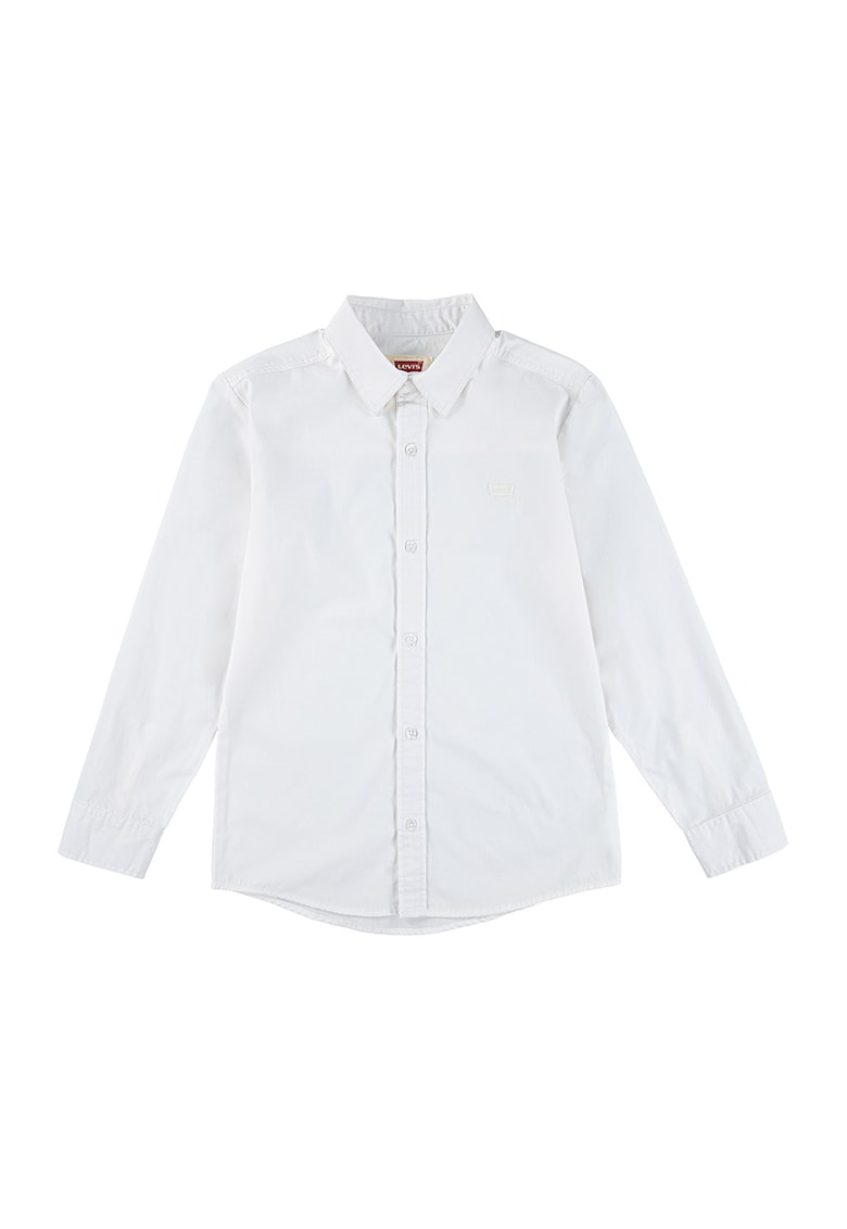 Camasa de bumbac cu maneci lungi - Alb