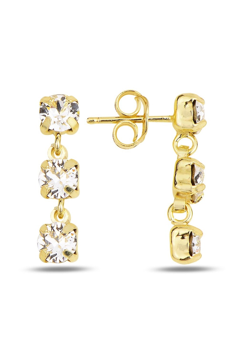 Cercei din argint veritabil decorati cu cristale europene Cercei din argint veritabil decorati cu cristale europene