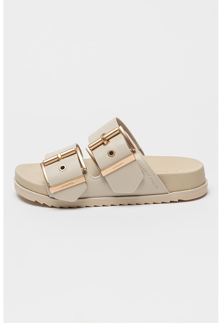 Papuci de piele cu catarama