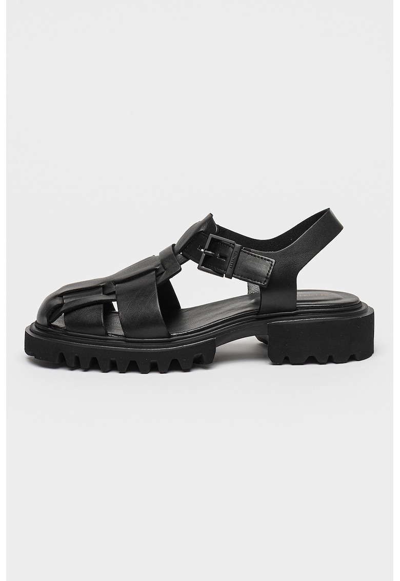 Sandale fisherman din piele Tess - Negru