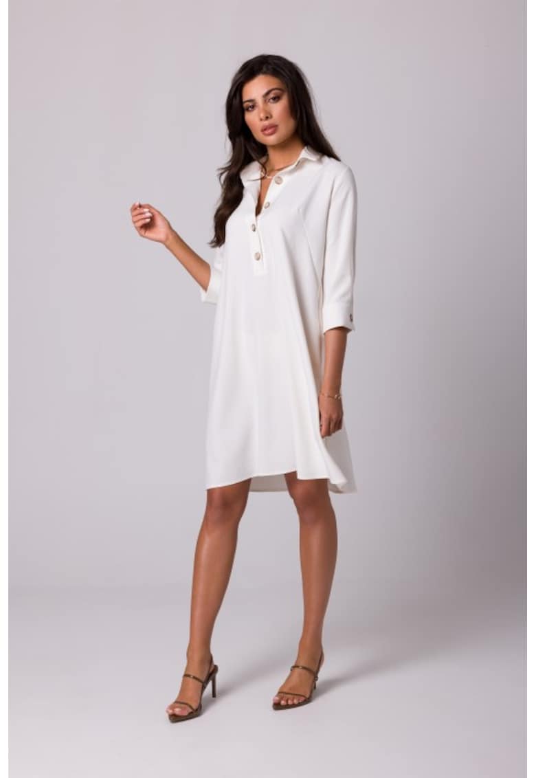 Rochie tip trapez cu guler -