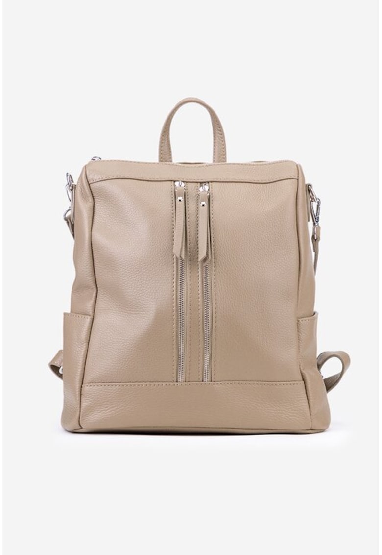 Rucsac taupe confectionat din piele texturata
