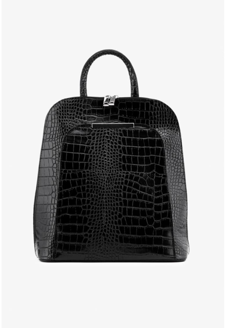 Rucsac elegant negru din piele croco