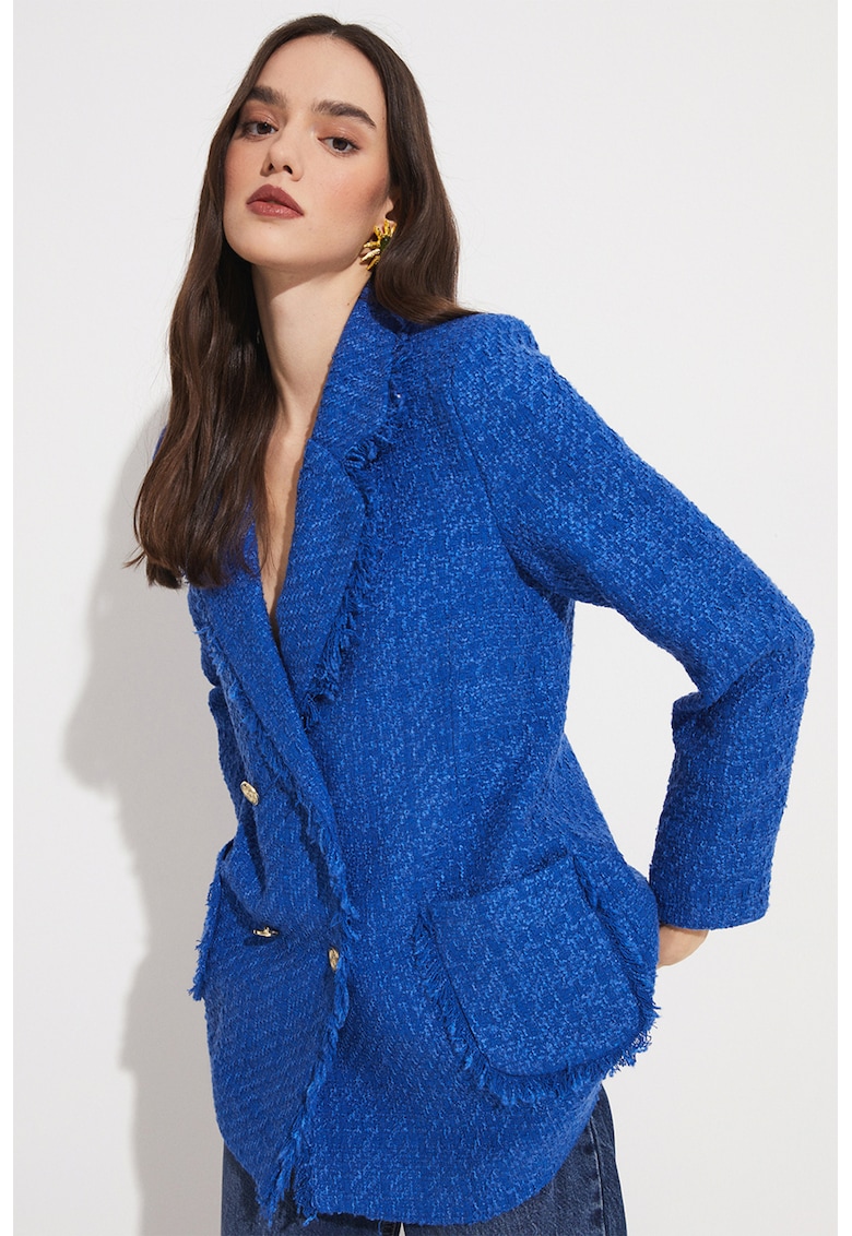 Sacou din tuid cu franjuri