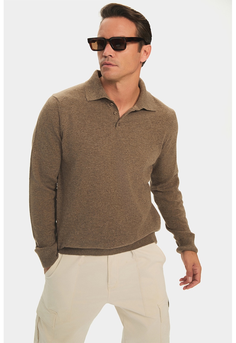 Pulover polo din amestec de lana