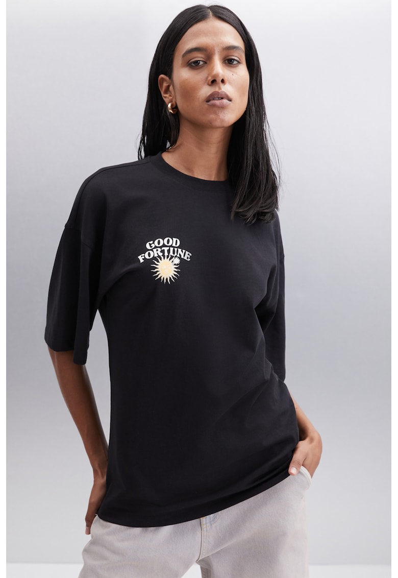 Tricou de bumbac organic cu imprimeu grafic