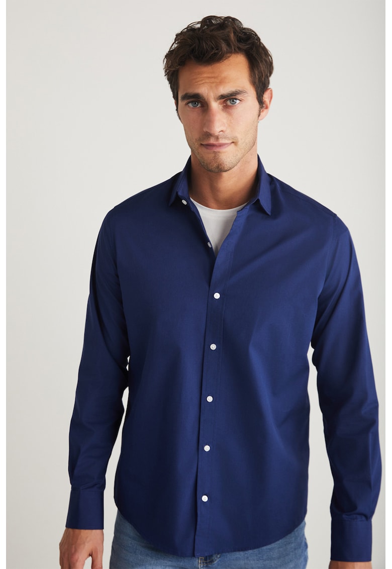 Camasa de bumbac cu maneci lungi Camasa de bumbac cu maneci lungi