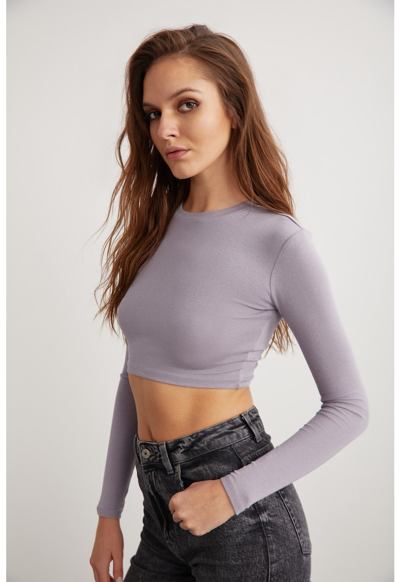 Bluza crop de bumbac