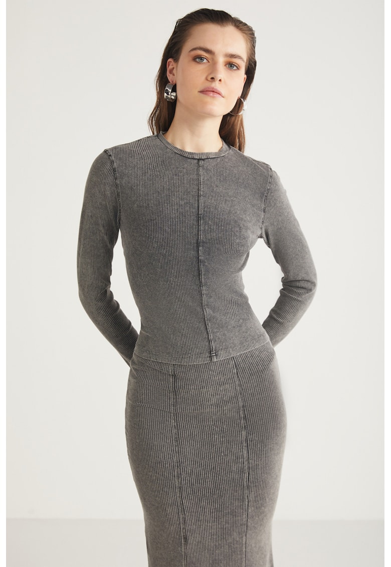 Bluza crop din amestec de bumbac