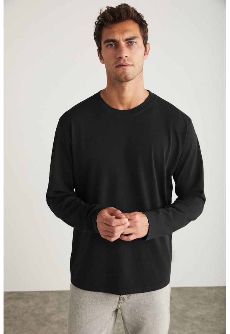 Bluza de bumbac cu maneci lungi