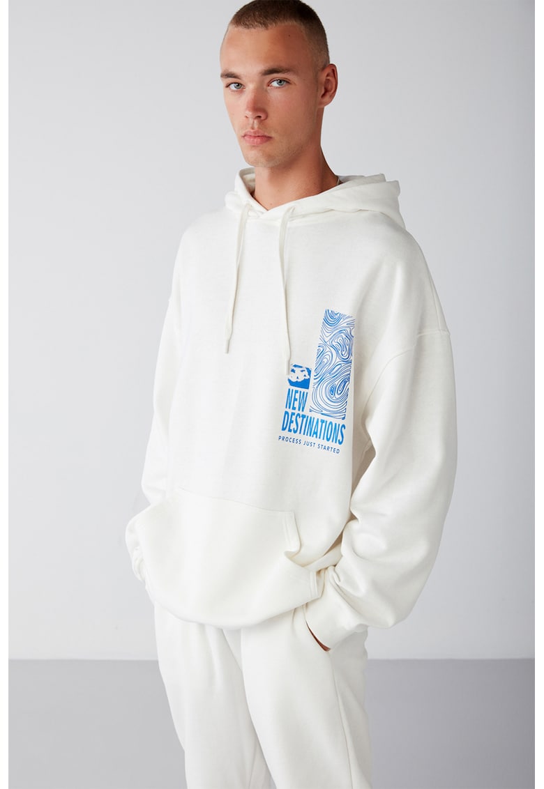 Hanorac din amestec de bumbac cu imprimeu