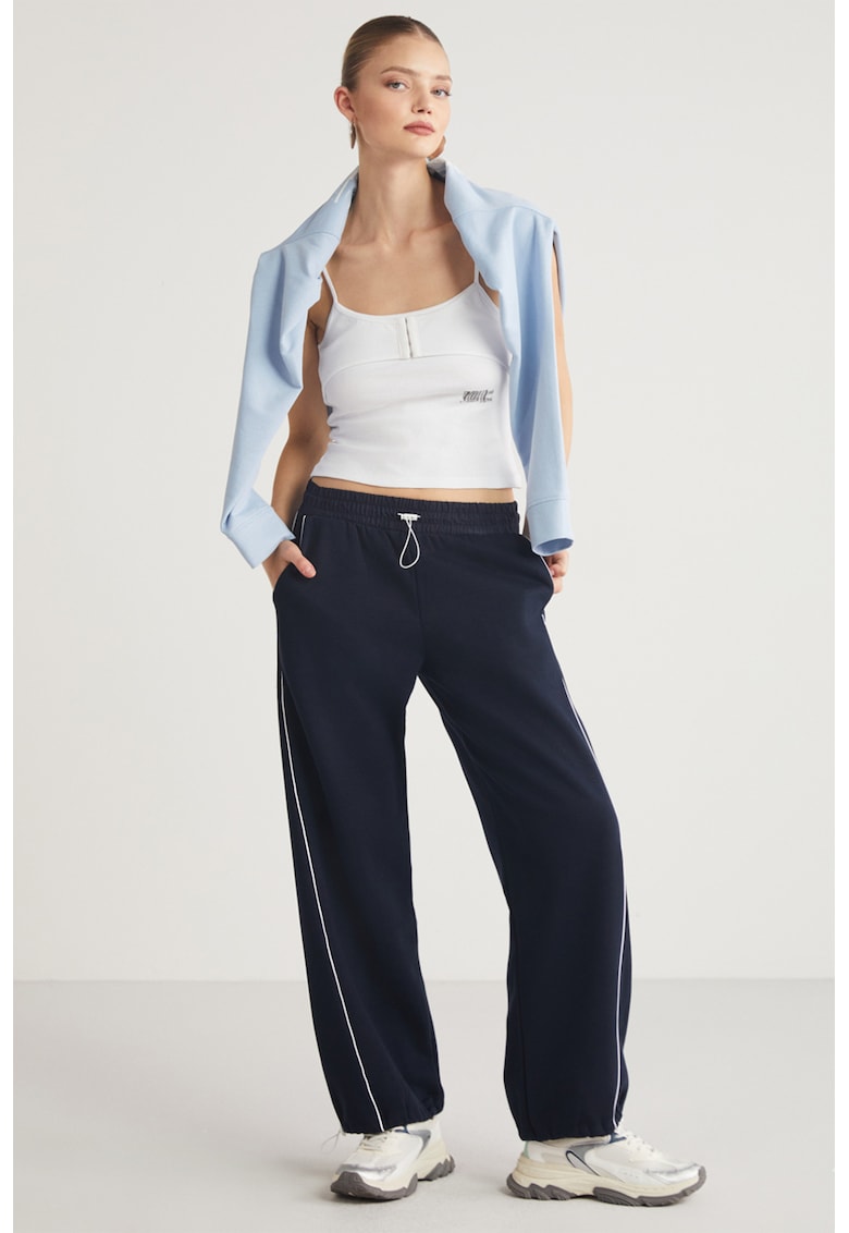 Pantaloni de trening din bumbac cu snururi