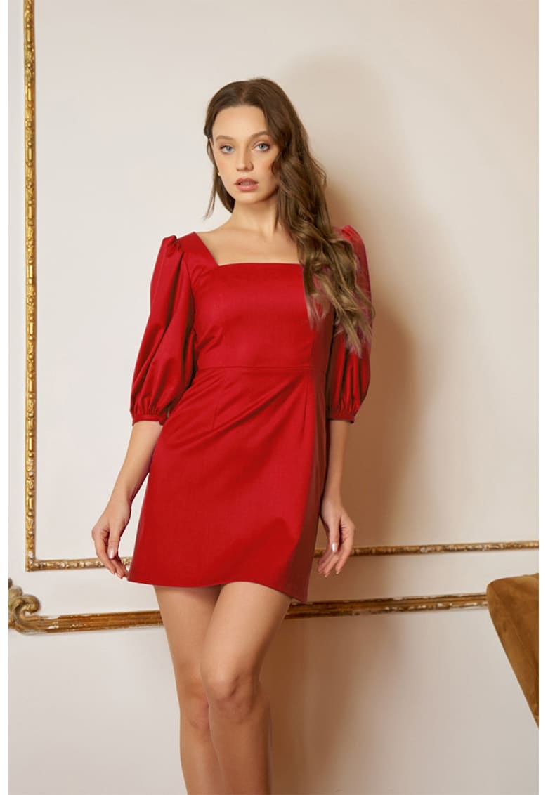 Rochie mini cu maneci bufante