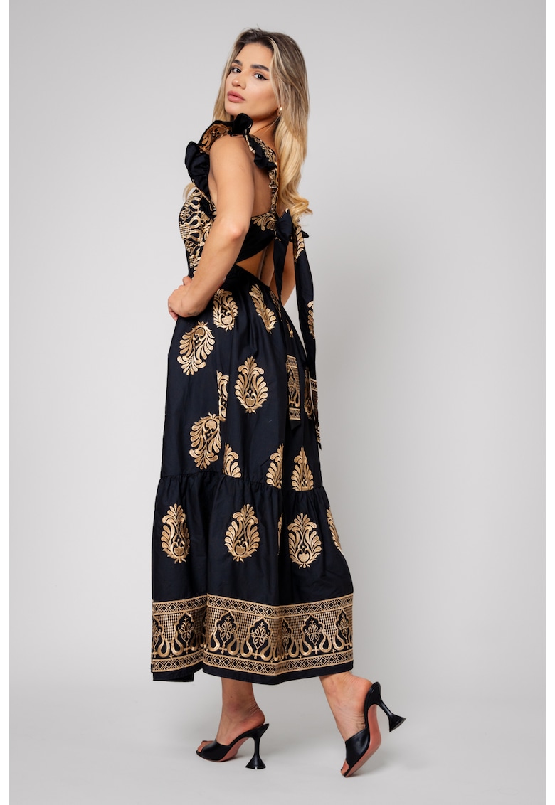 Rochie lunga cu spatele gol Black 12739 Rochie lunga cu spatele gol Black 12739