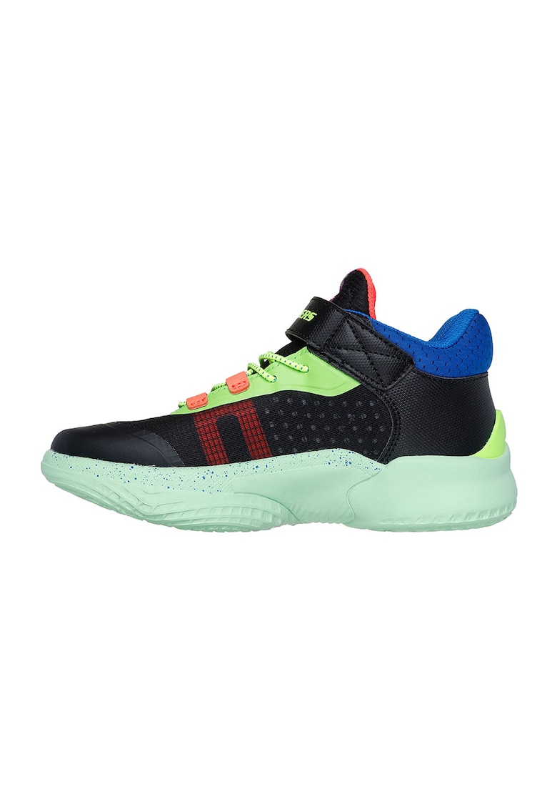 Pantofi sport mid-high SKX Court Hype - Verde/Negru/Portocaliu mandarina