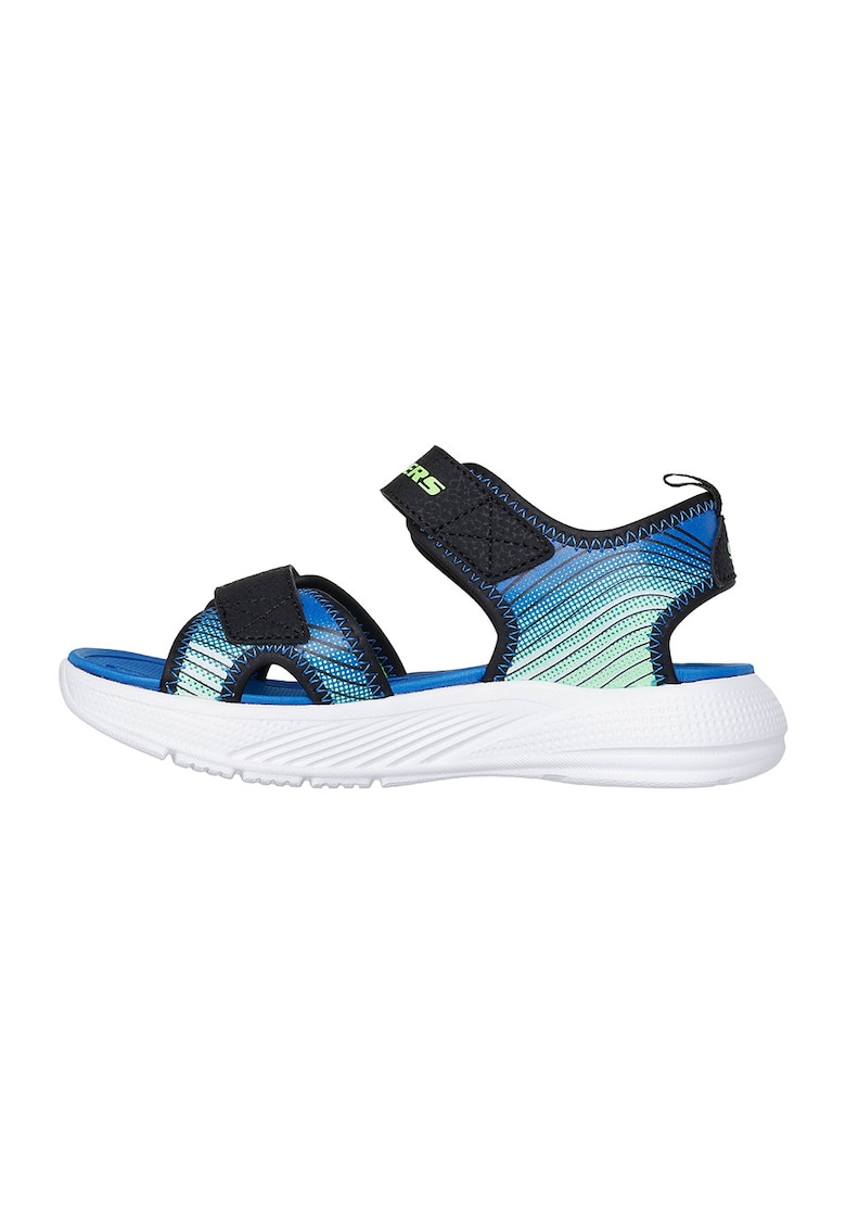Sandale cu velcro Microspec - Negru/Albastru