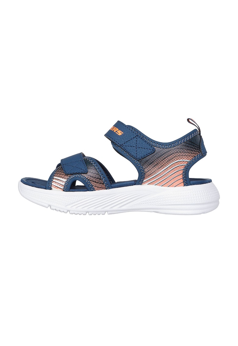 Sandale cu velcro Microspec - Portocaliu/Albastru inchis