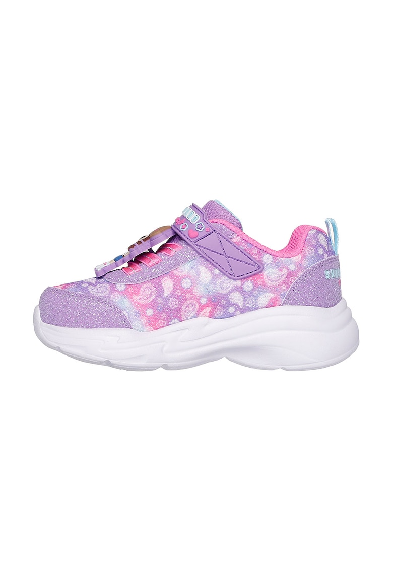 Pantofi sport demi-wedge cu aspect stralucitor Snuggle - Albastru lavanda