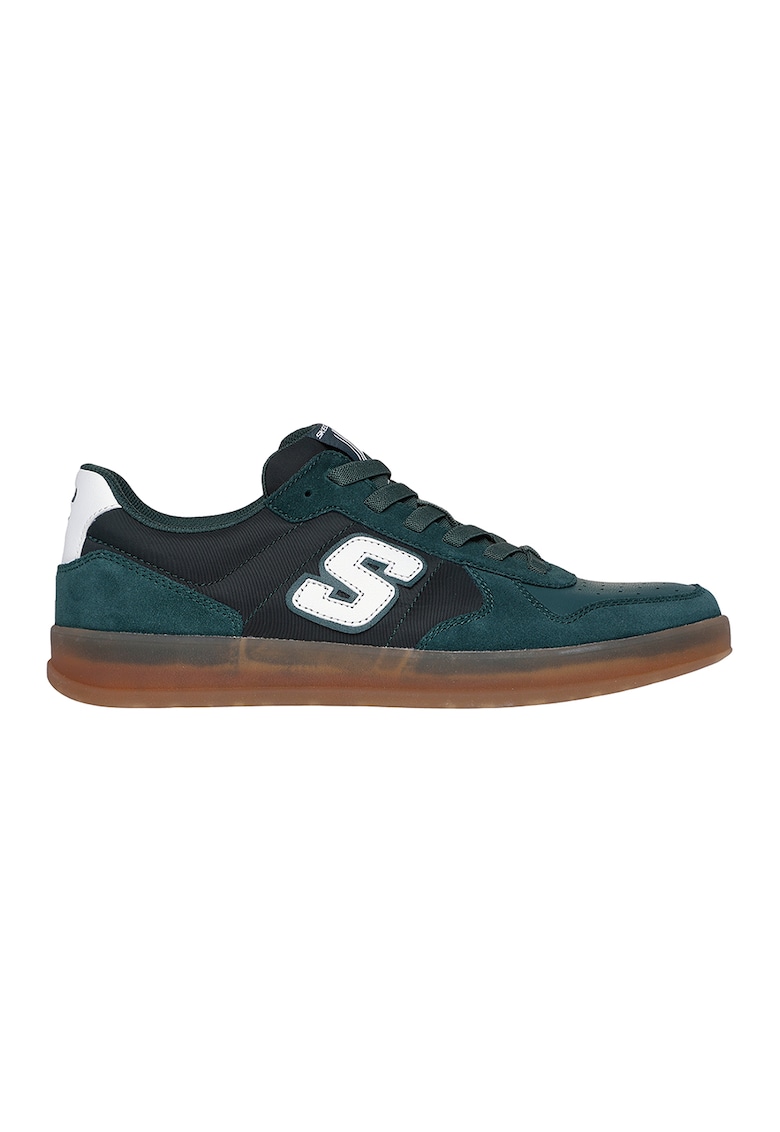 Pantofi sport din piele si piele intoarsa New Wave Cup - Verde englez
