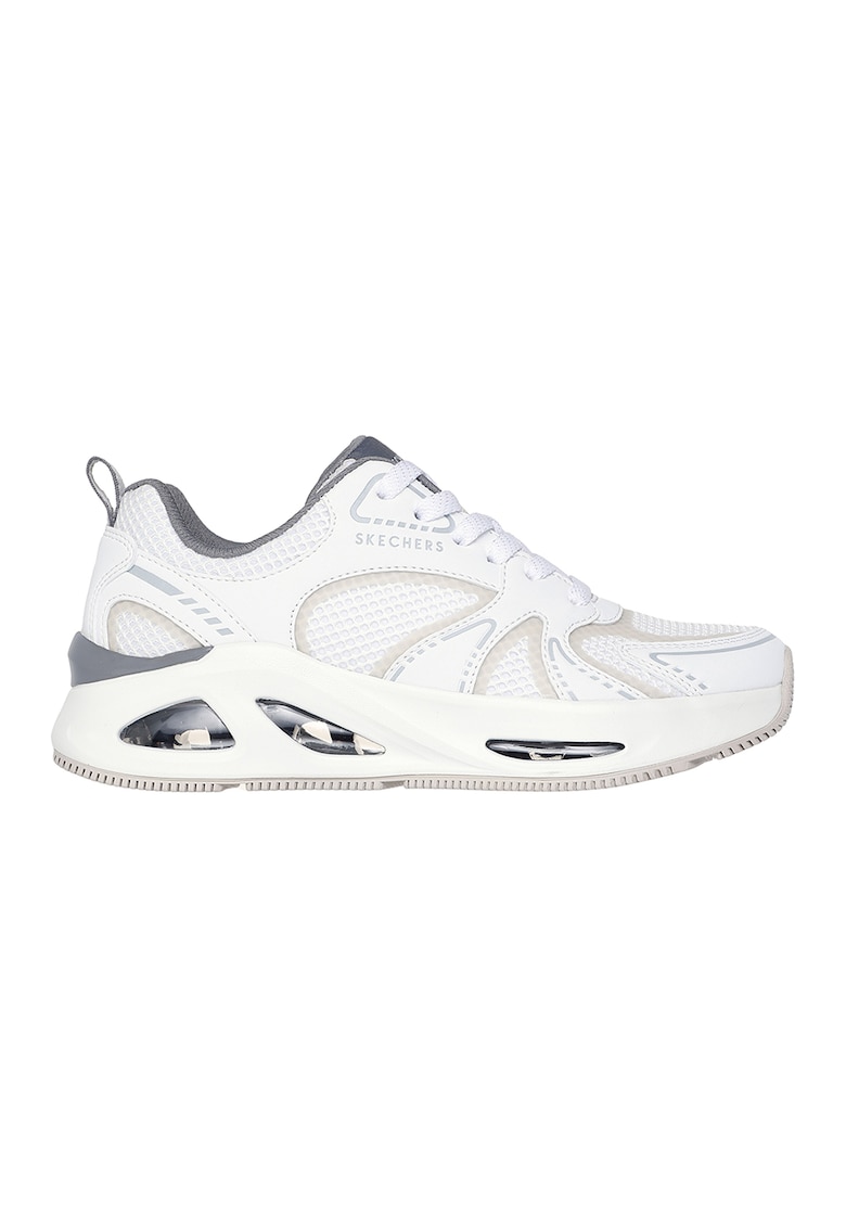 Pantofi sport cu talpa wedge si segmente din piele ecologica si material textil Uno Ego Wedge