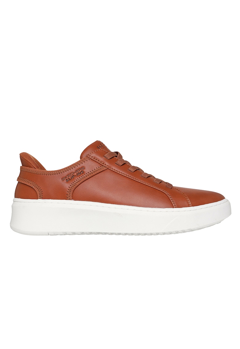 Pantofi sport din piele ecologica Court Break Slip-Ins - Maro cognac