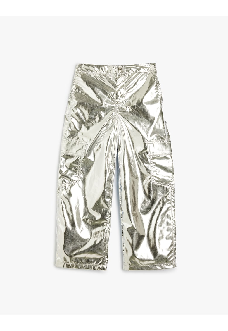 Pantaloni cu aspect lucios - Gri