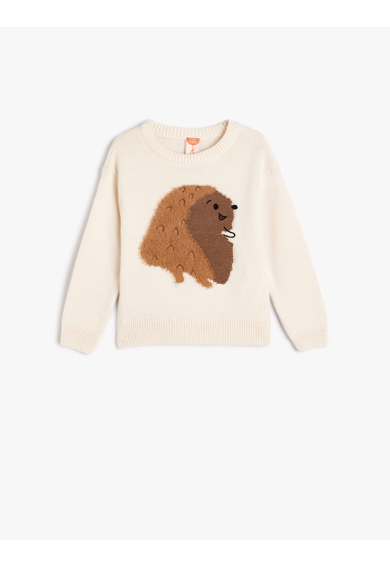 Pulover striat cu broderie