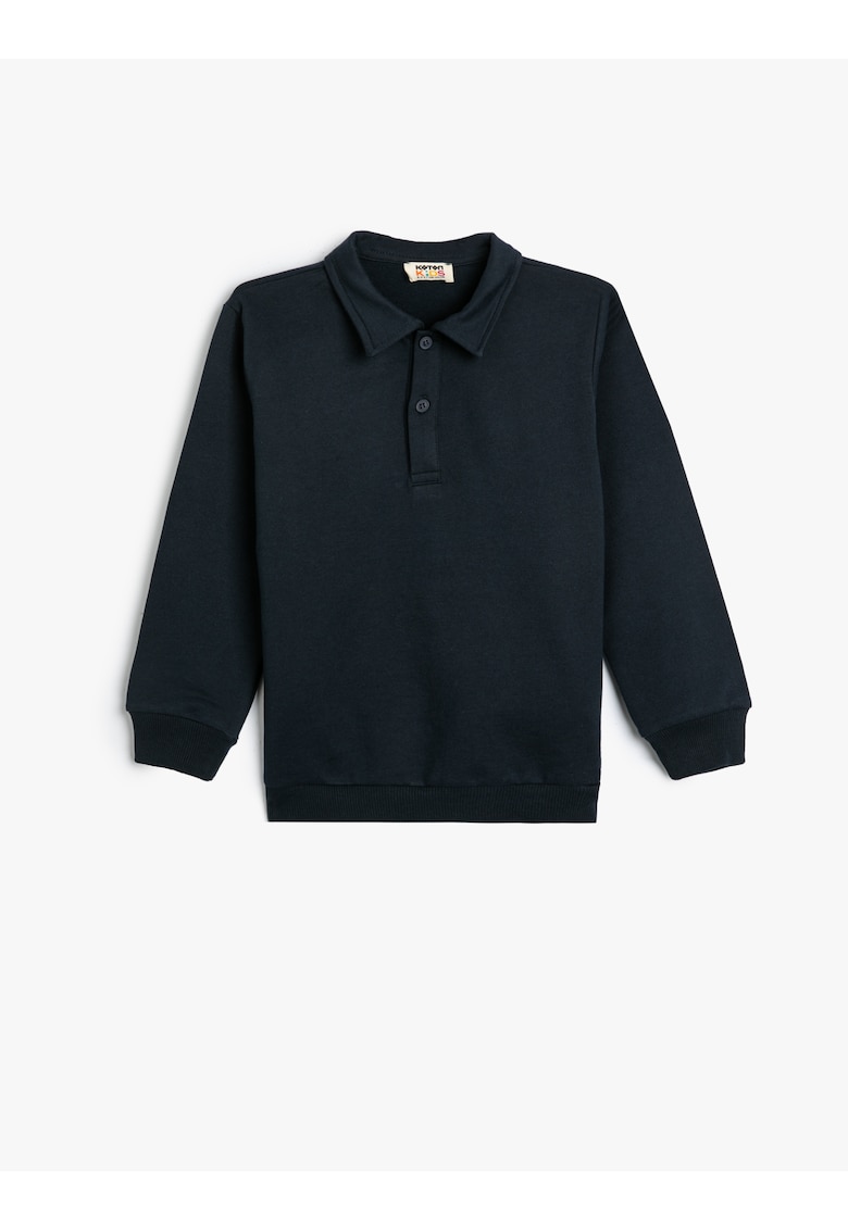 Bluza de trening din bumbac cu guler polo