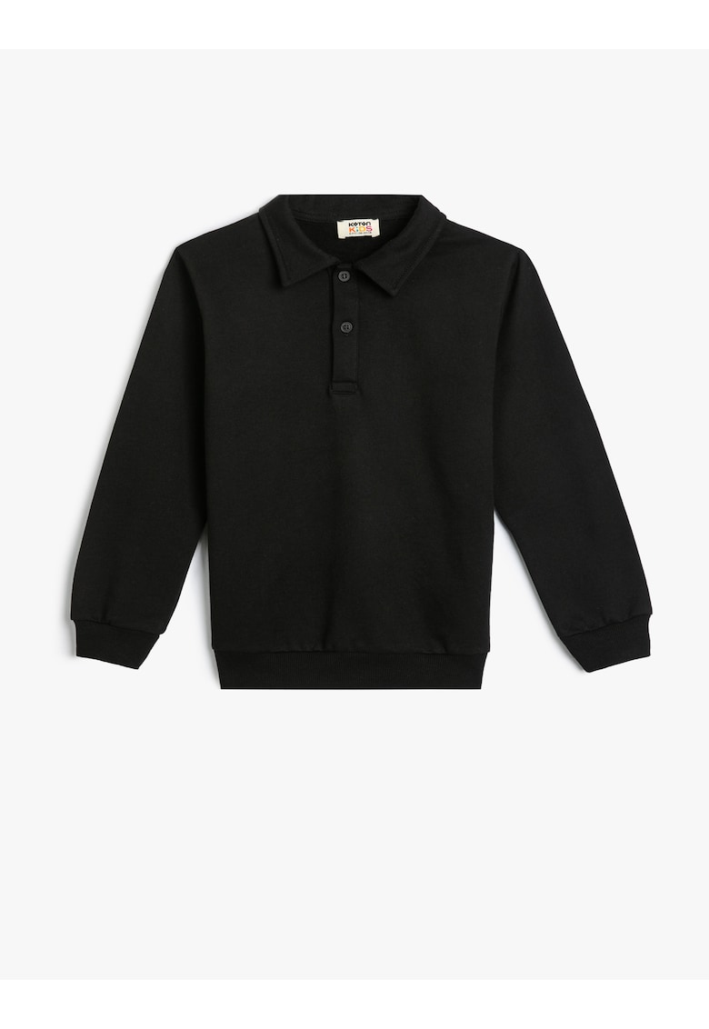 Bluza de trening din bumbac cu guler polo