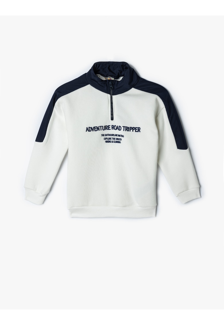 Bluza de trening din amestec de bumbac cu fenta cu fermoar