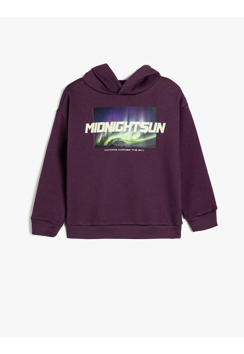 Hanorac cu imprimeu foto - Violet