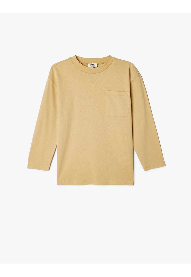 Bluza lejera din bumbac cu buzunar aplicat