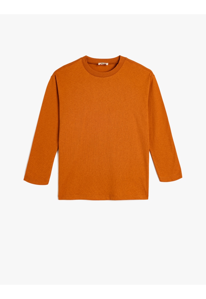 Bluza din bumbac cu decolteu la baza gatului - Rosu inchis