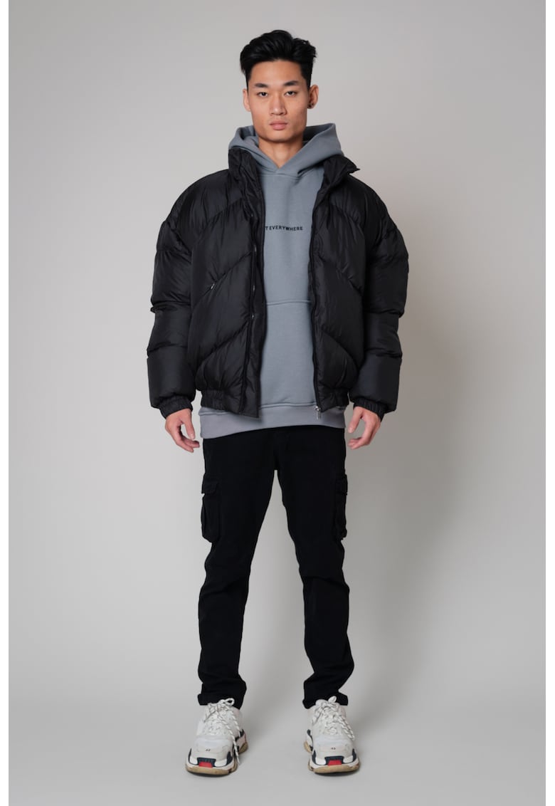 uFIT Geaca cu fermoar Oversized Black 8326 - Negru