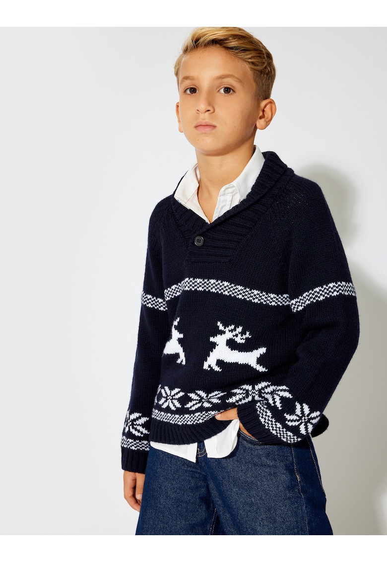 Pulover cu model cu cerb