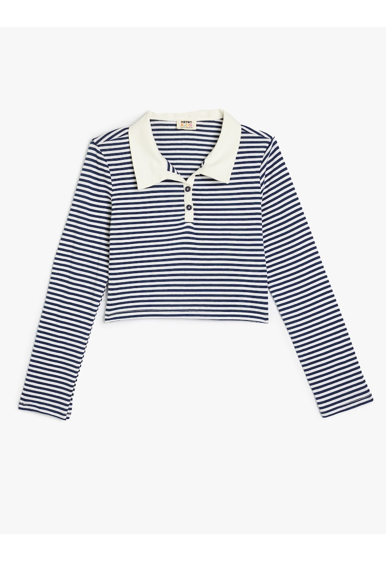 Bluza polo crop cu dungi