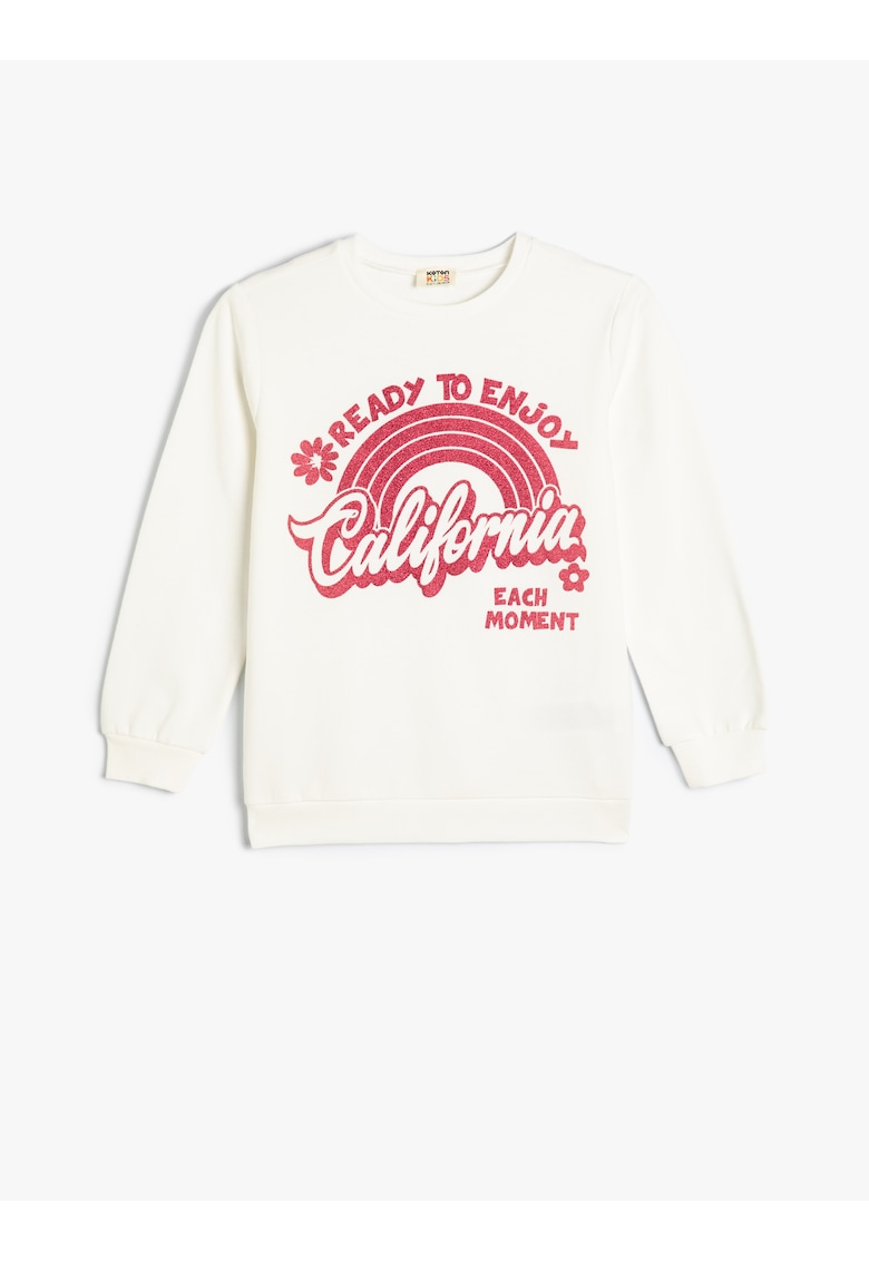 Bluza de trening din amestec de bumbac cu model text