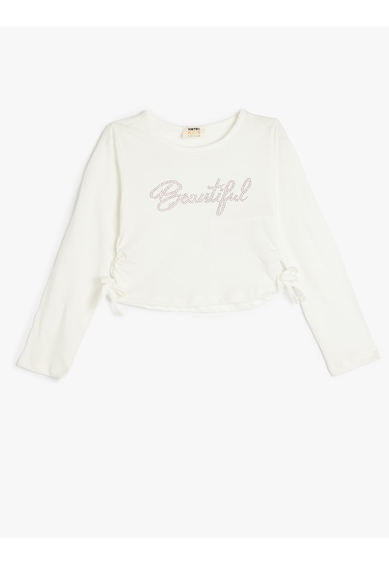 Bluza de bumbac cu model text