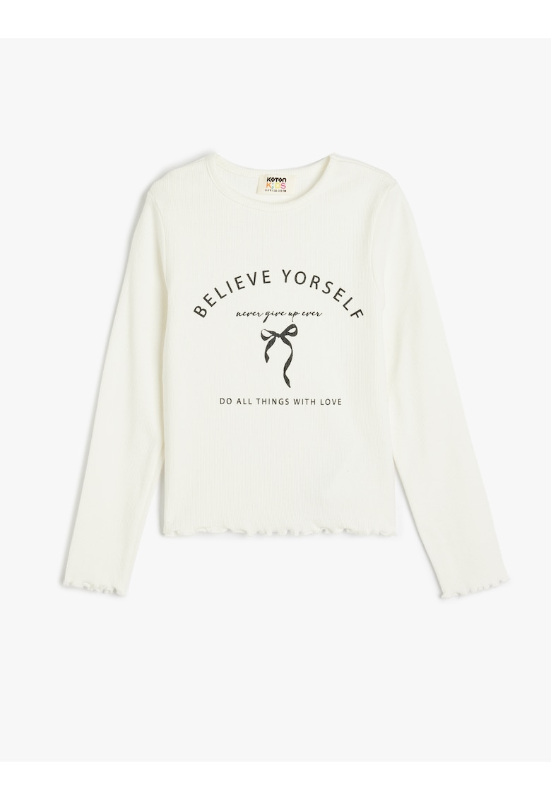 Bluza din amestec de bumbac cu model grafic