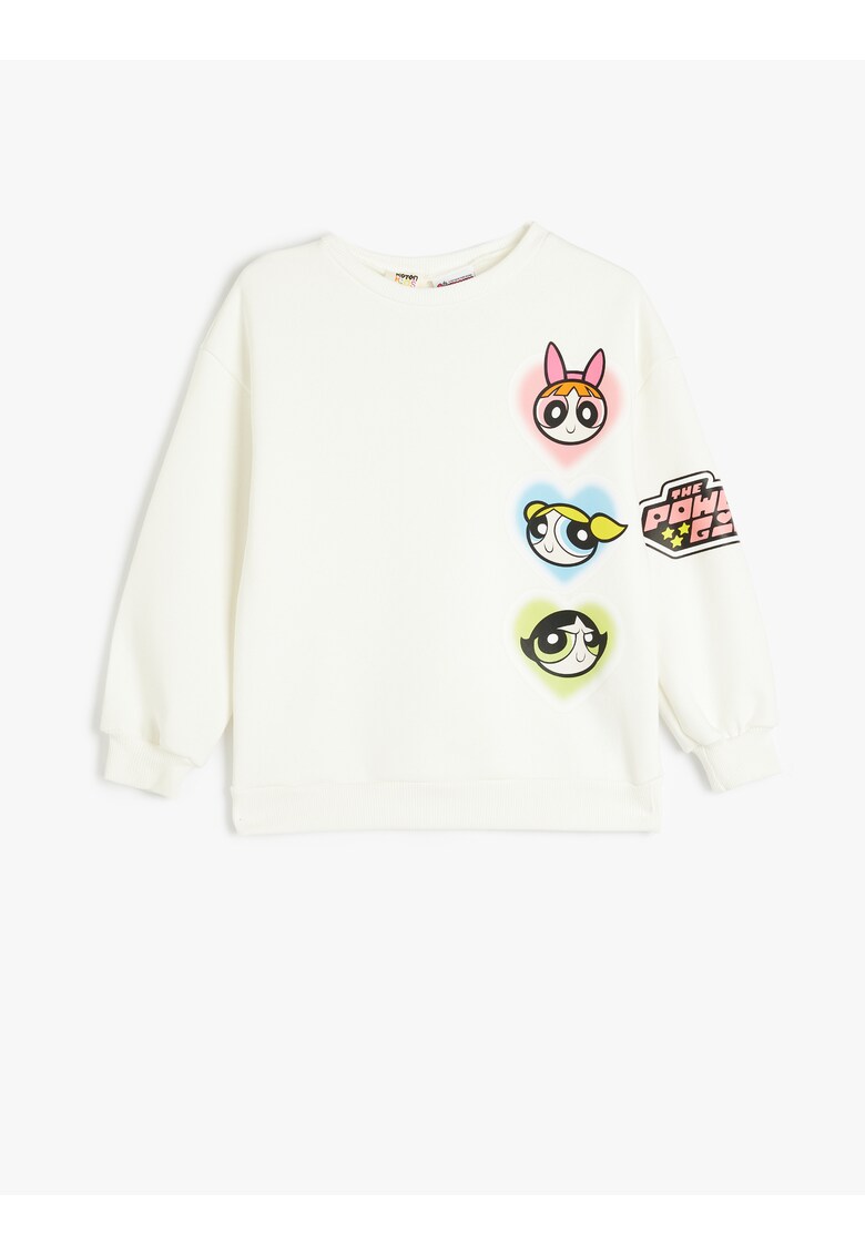 Bluza de trening din amestec de bumbac cu model The Powerpuff Girls - Alb
