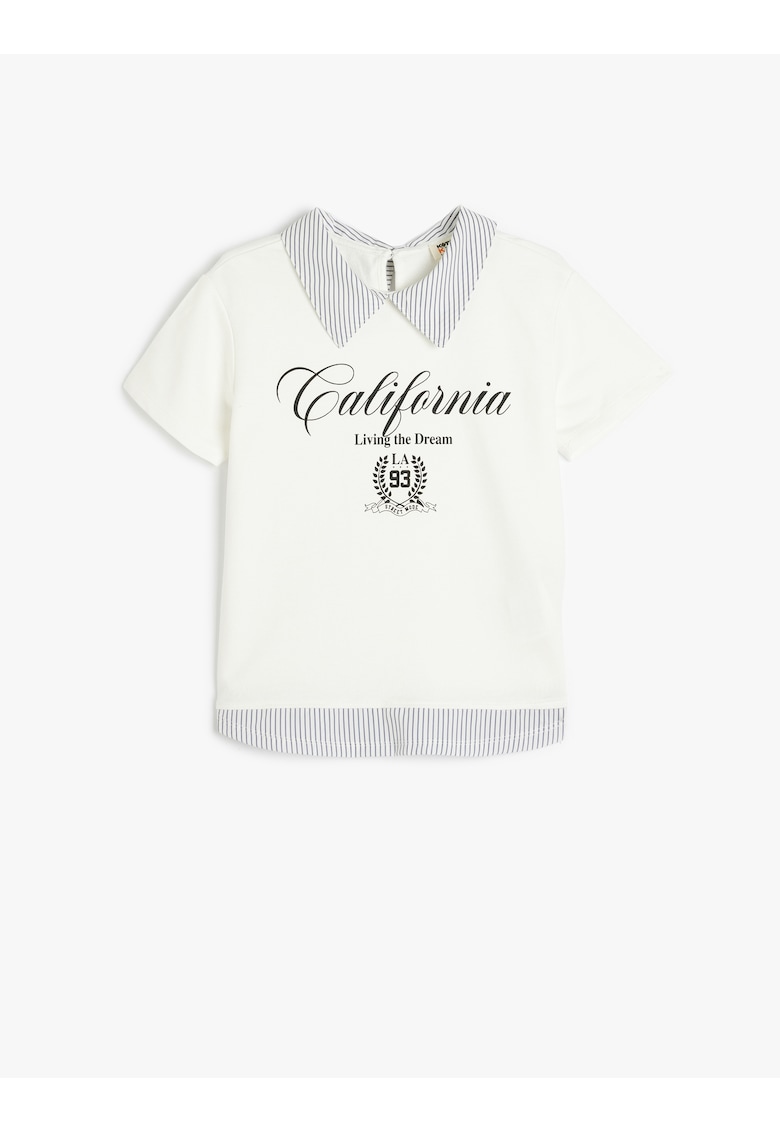 Bluza de bumbac cu model text