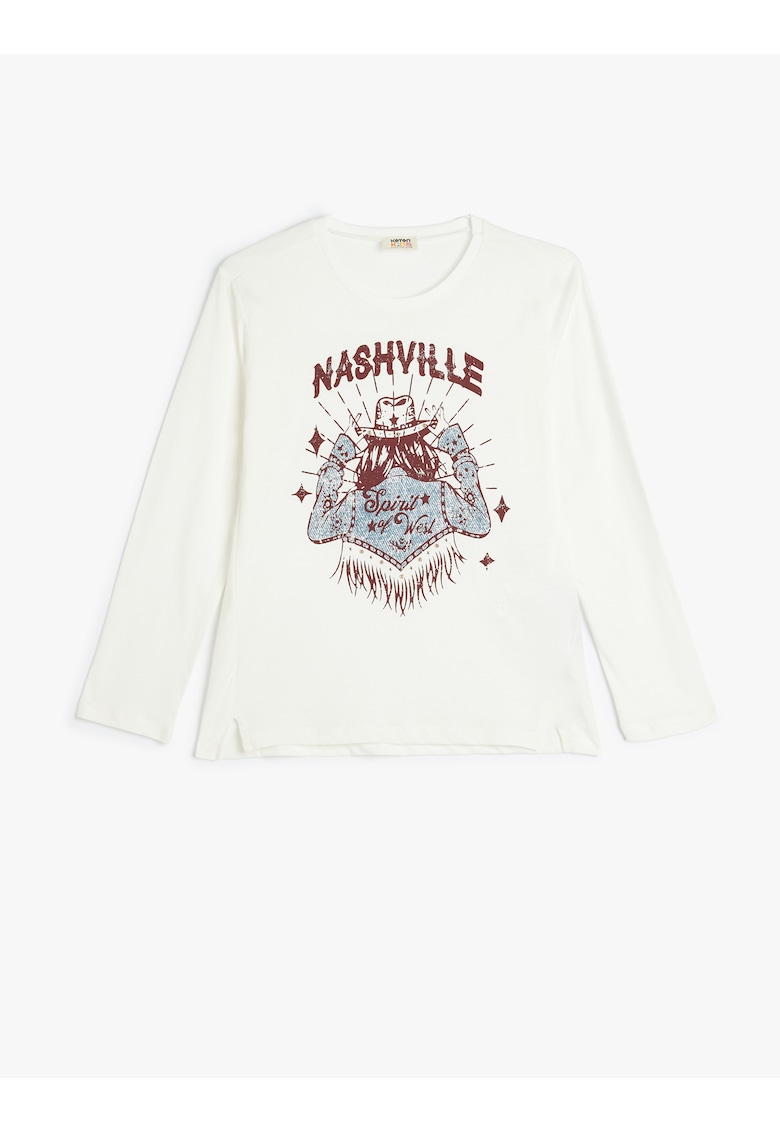 Bluza de bumbac cu model grafic