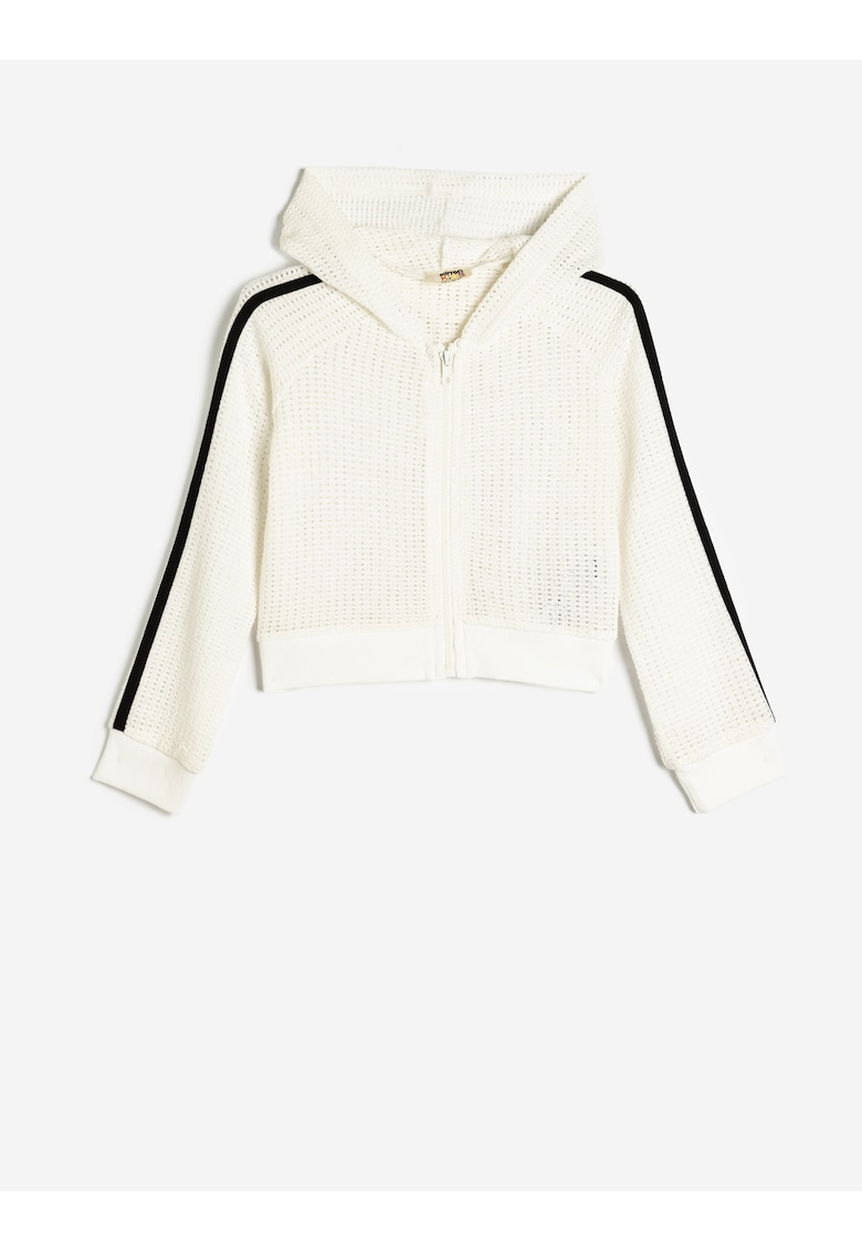 Hanorac din amestec de bumbac cu aspect de plasa