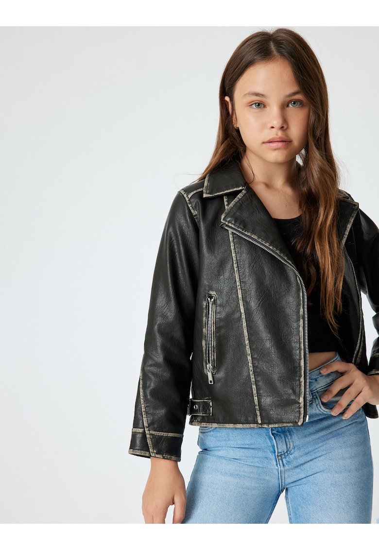 Jacheta biker de piele ecologica