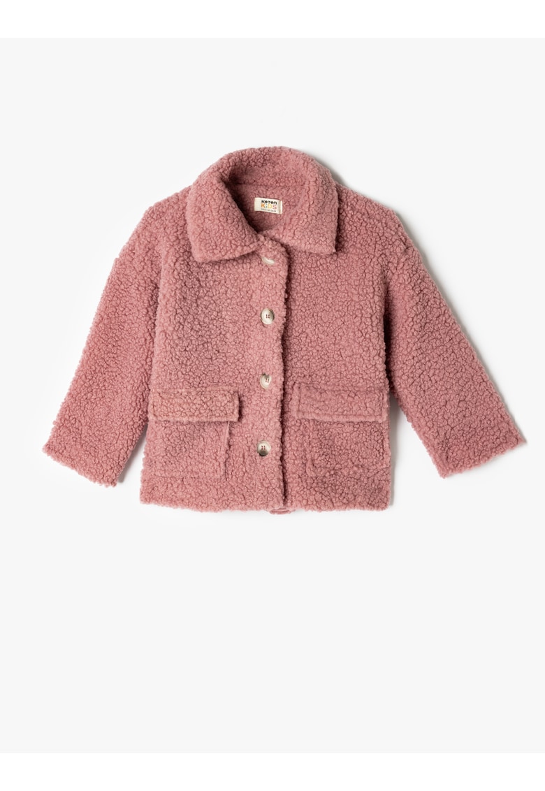 Jacheta de blana shearling sintetica cu buzunare