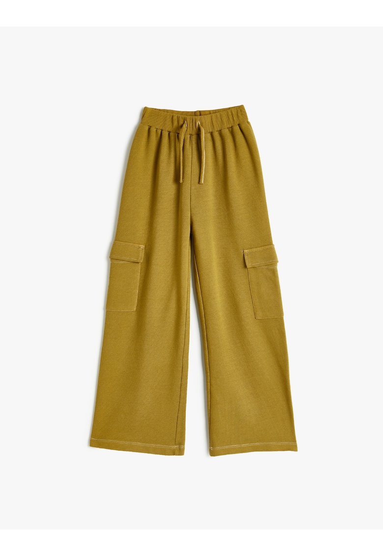 Pantaloni cargo de trening cu croiala ampla